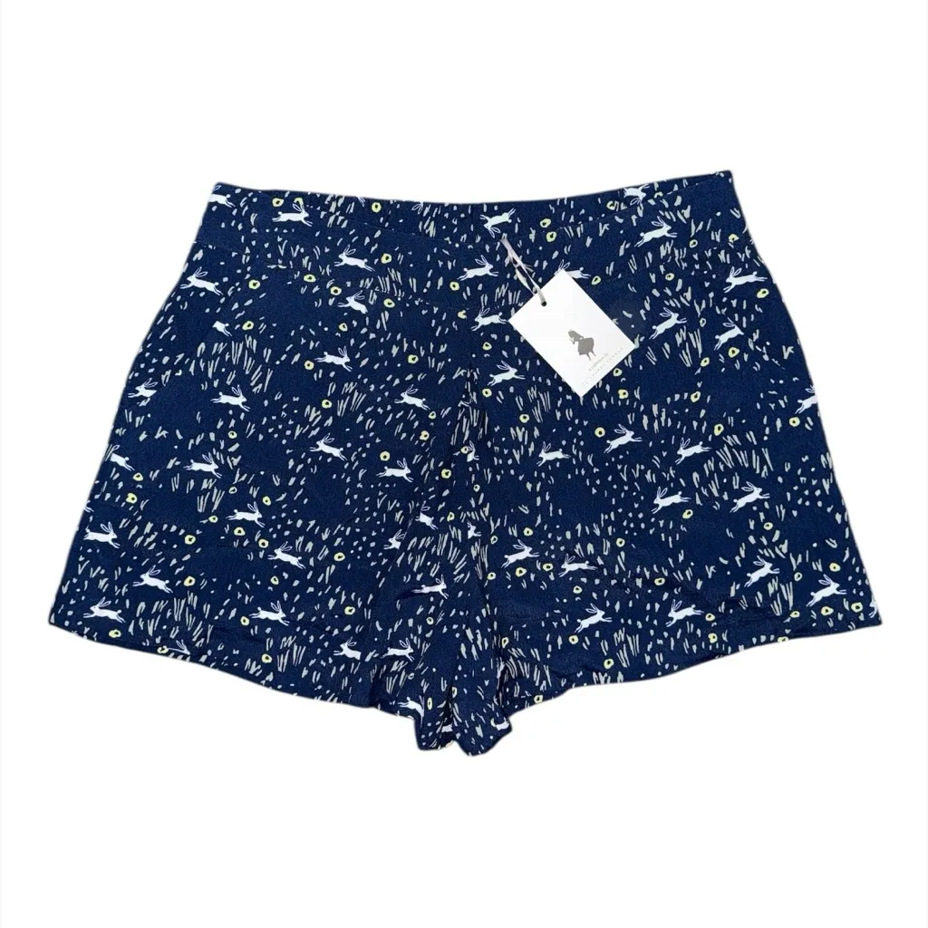 NWT Lauren Conrad Disney Alice in Wonderland Pleated Soft Shorts Bunny Blue Sz M - Image 2