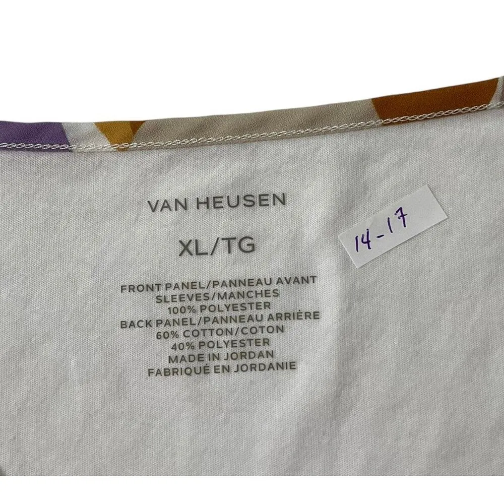 Van Heusen White Floral Shirt Women Top Size XL | 14-17 - Image 3