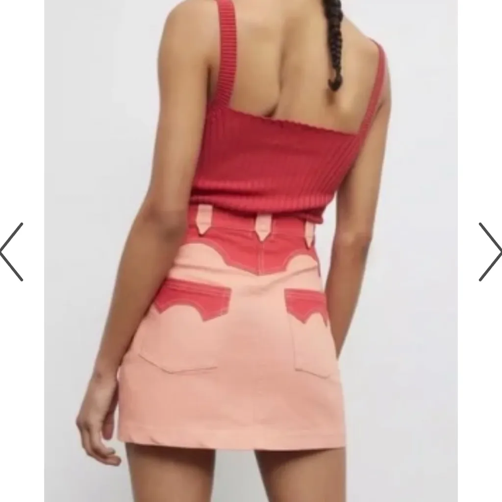 Urban Outfitters BDG Western Cowgirl Orange Red Mini Skirt Size S - Image 3