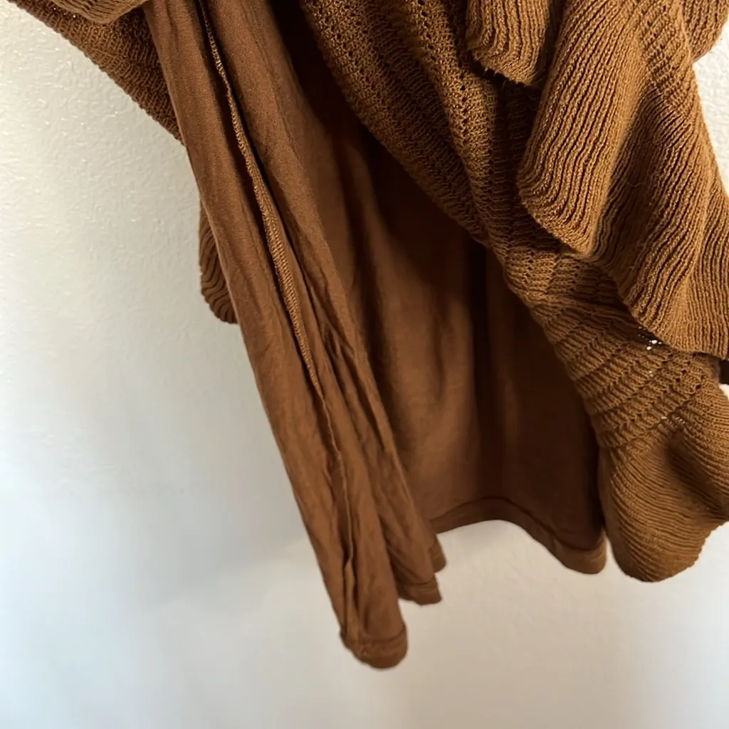 NWOT House of Harlow 1960 Light Brown Knit Ruffle Hem Scoop Sleeveless Dress XL - Image 9