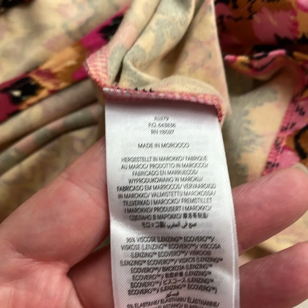 BODEN Side Split Jersey Midi Skirt Multi Textured Ikat Pink Size 8 - Image 12