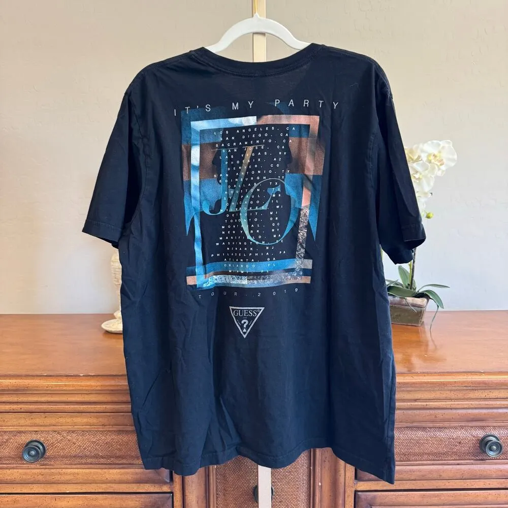 GUESS Jennifer Lopez Tour 2019 It’s My Party Tee XXL Black Unisex - Image 3