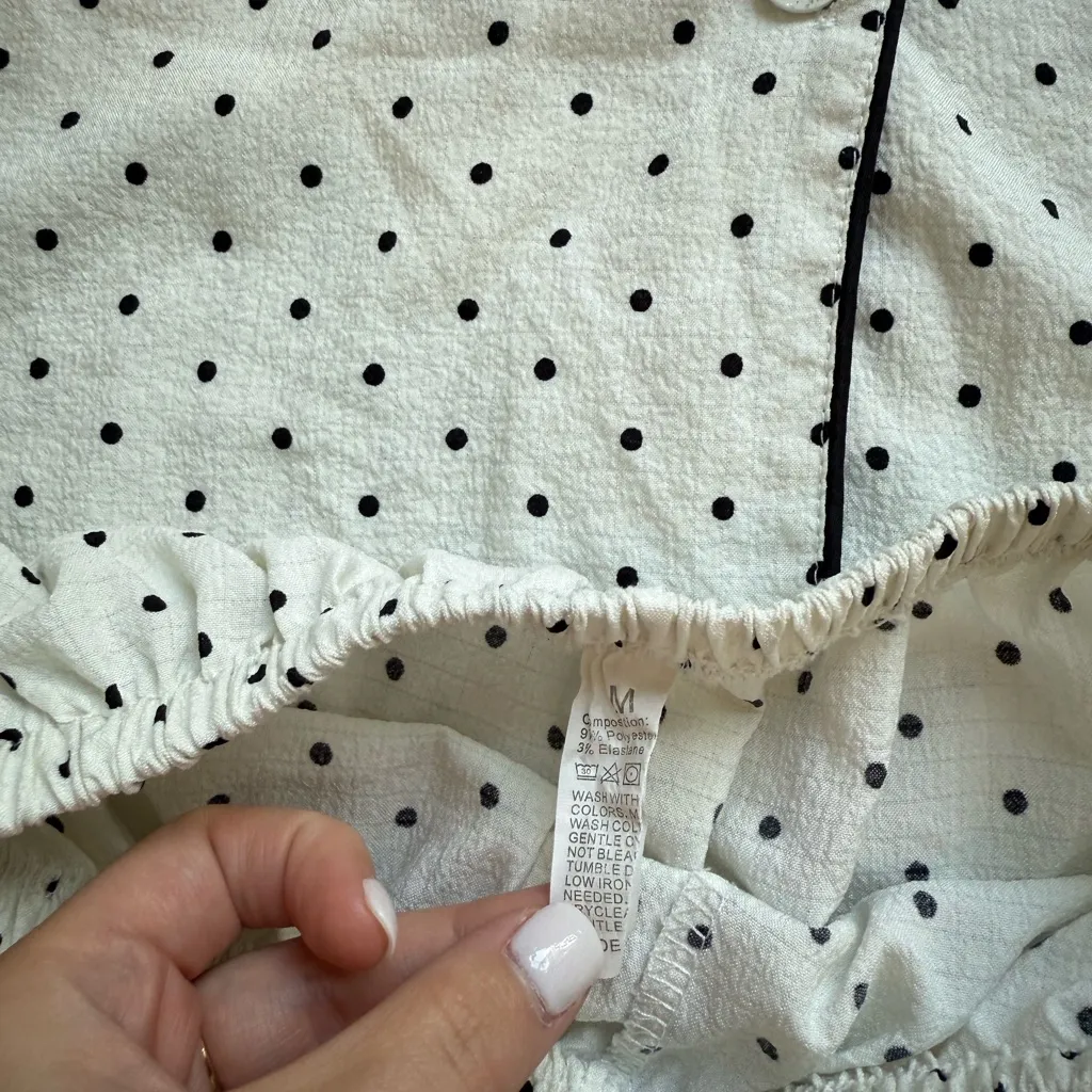 SHEIN White Polka Dot Pajama Set - Image 3