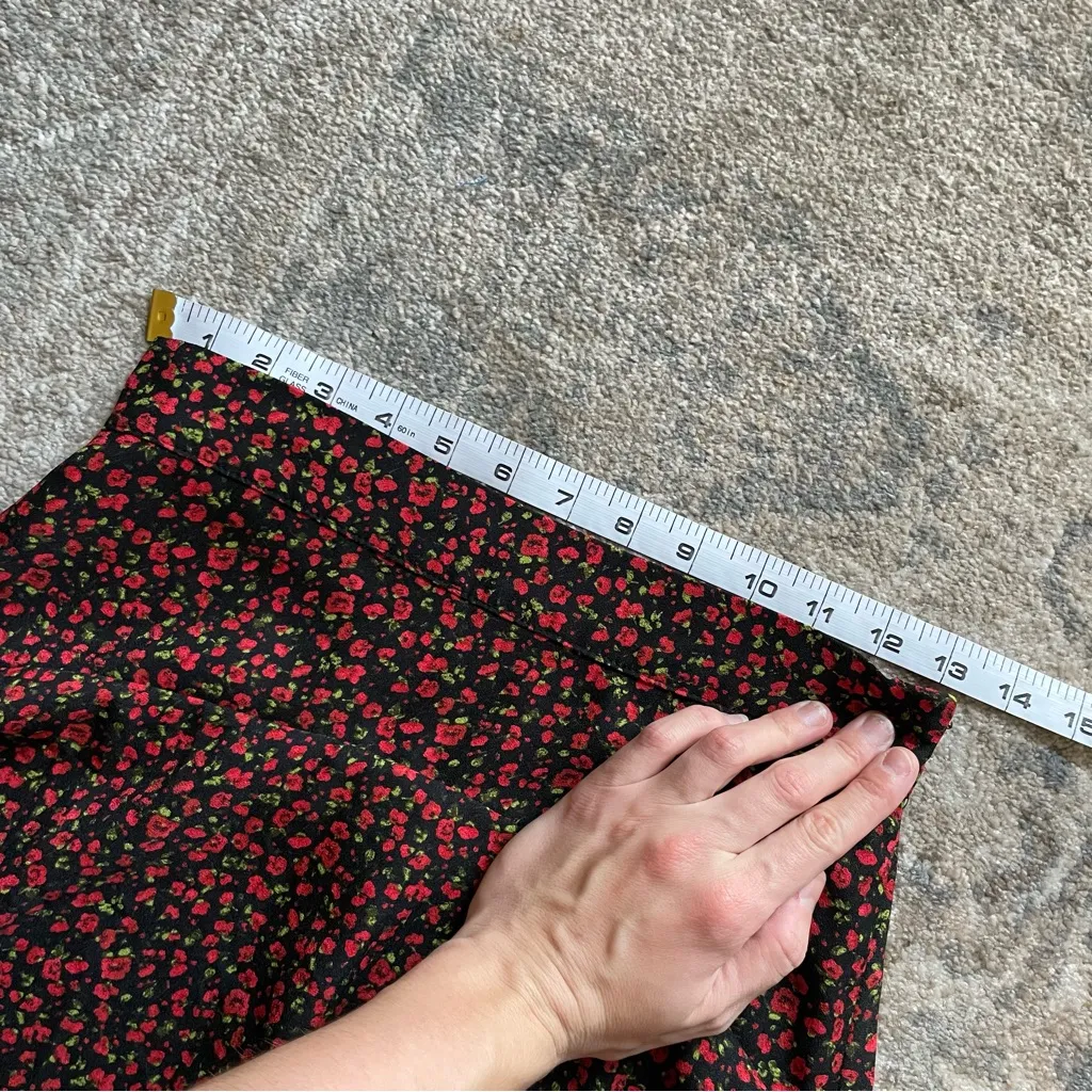 Zara Rose Floral Print Micro Mini Skirt Small - Image 9