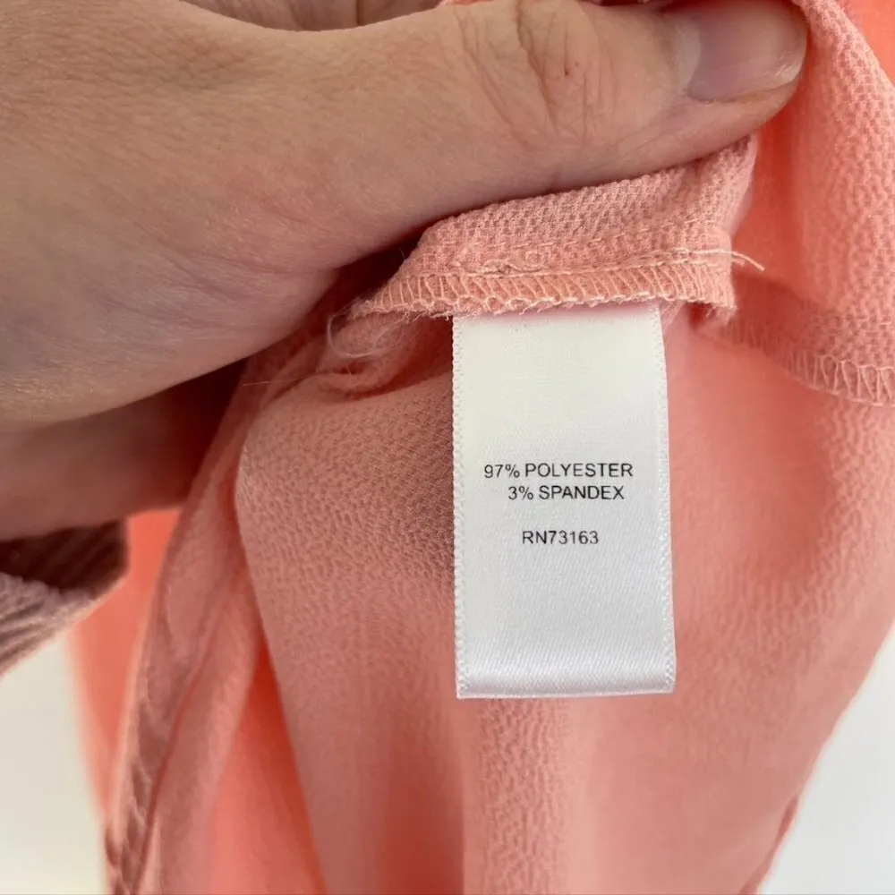 NEW NWT CABLE GAUGE Ruffled Asymmetrical Tunic Pink Textured Sleeveless Tank L - Image 7