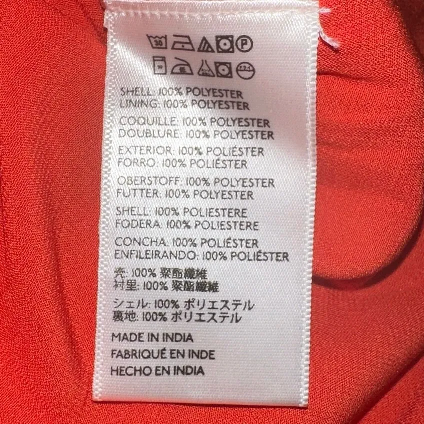 Urban Outfitters Women's Red Floral Chiffon‎ Romper Size M Summer Casual V-Neck - Image 4