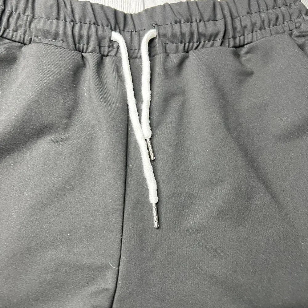 SHEIN Unity Drawstring Waist Track Shorts Athleisure Black Size Medium - Image 3