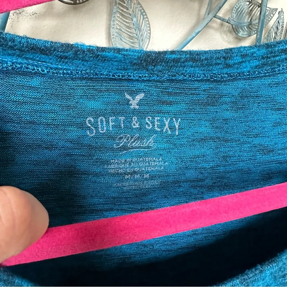 American Eagle Soft & Sexy Plush dark turquoise sweatshirt Sz M - Image 3