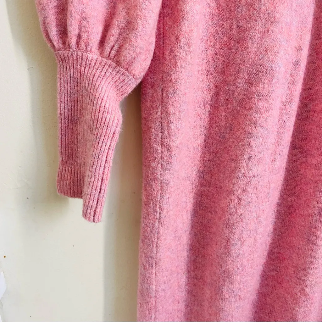 J.Crew Half-Zip Sweater Dress Supersoft Yarn Rose Heather Pink XS Alpaca Wool - Image 7