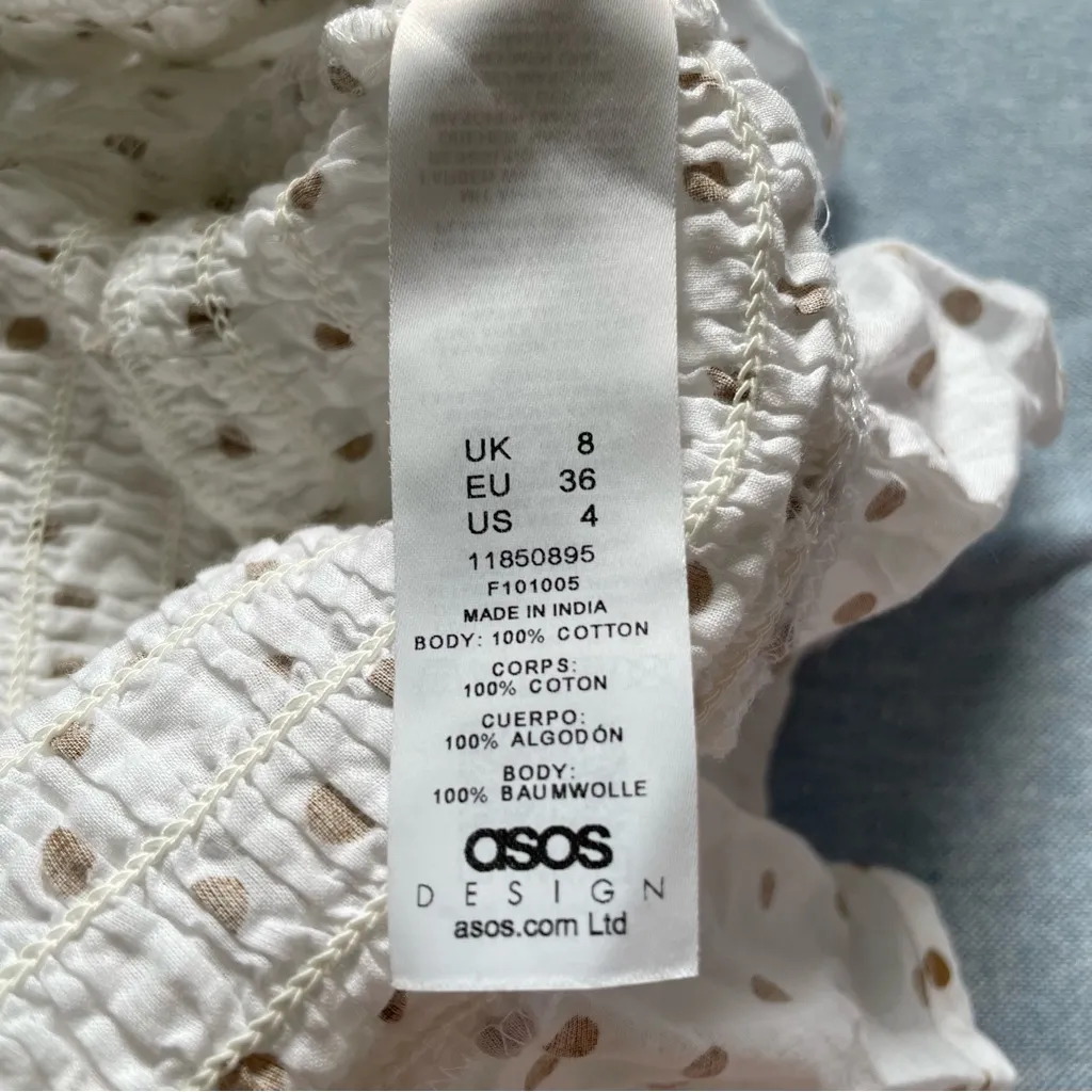 🛎️ 5/$20 Asos Halter Ruffle Smocked Ribbed Ultra Mini Dress Size 4 White - Image 6