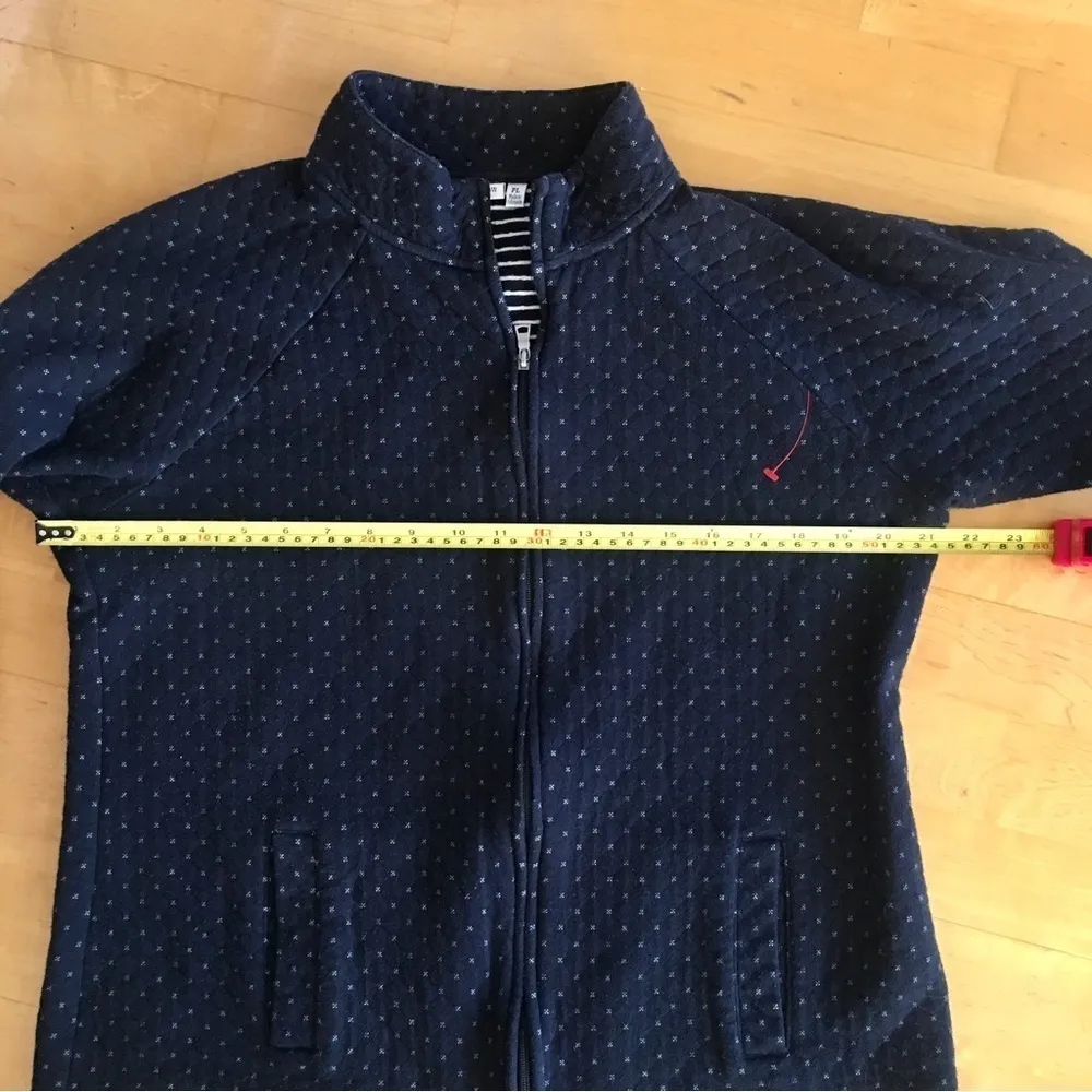 Quilted Zip Jacket, Stripe Lining, Black, White, Size PL - Image 11