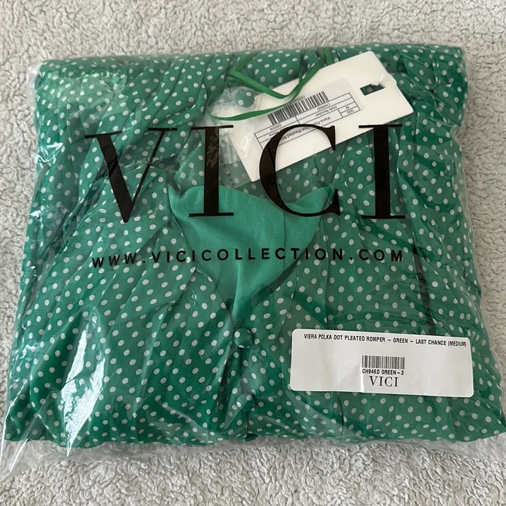 VICI | Viera Polka Dot Pleated Romper - Image 6