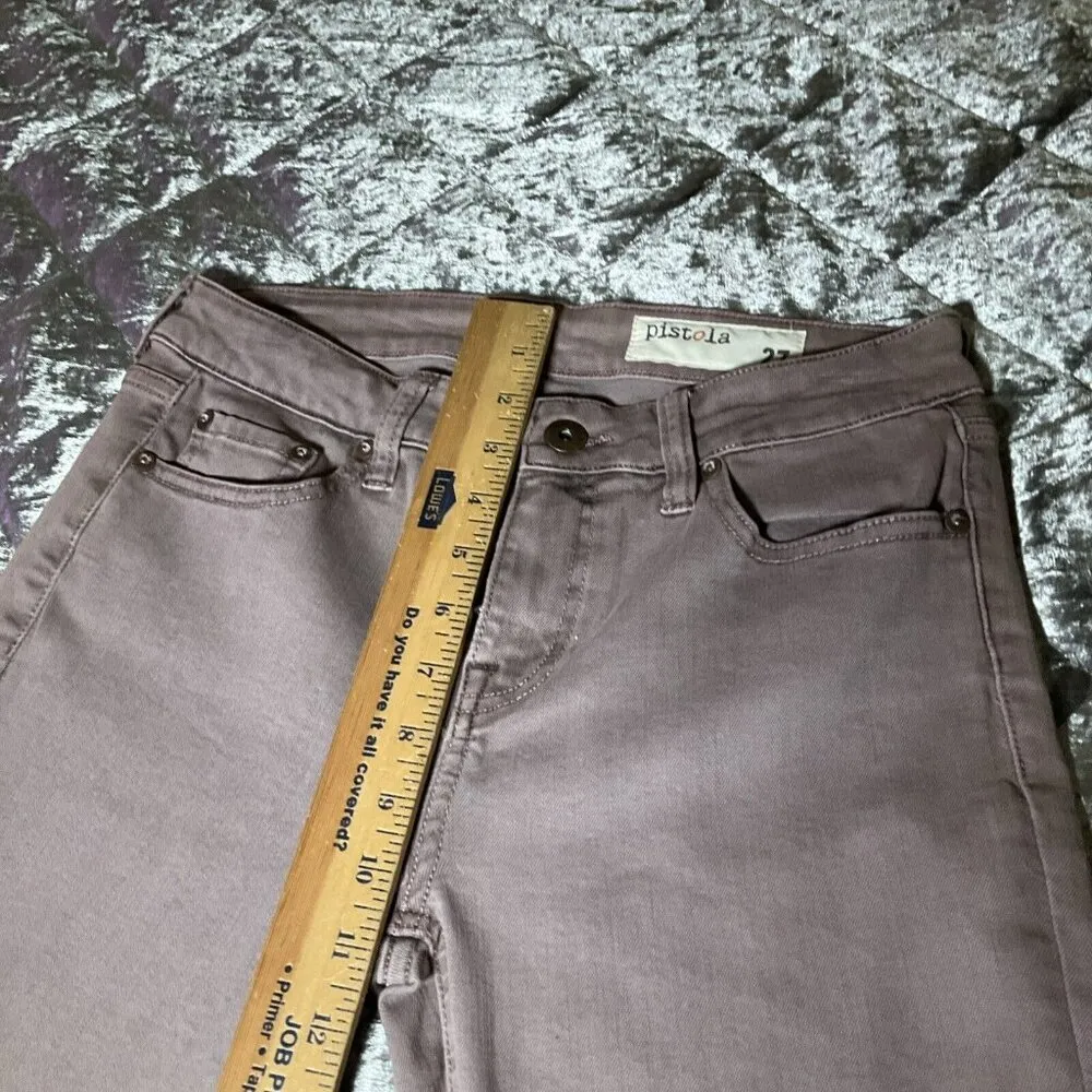 PISTOLA NWOT Purple Ankle Zip Denim Stretch Jeans Size 27 - Image 9