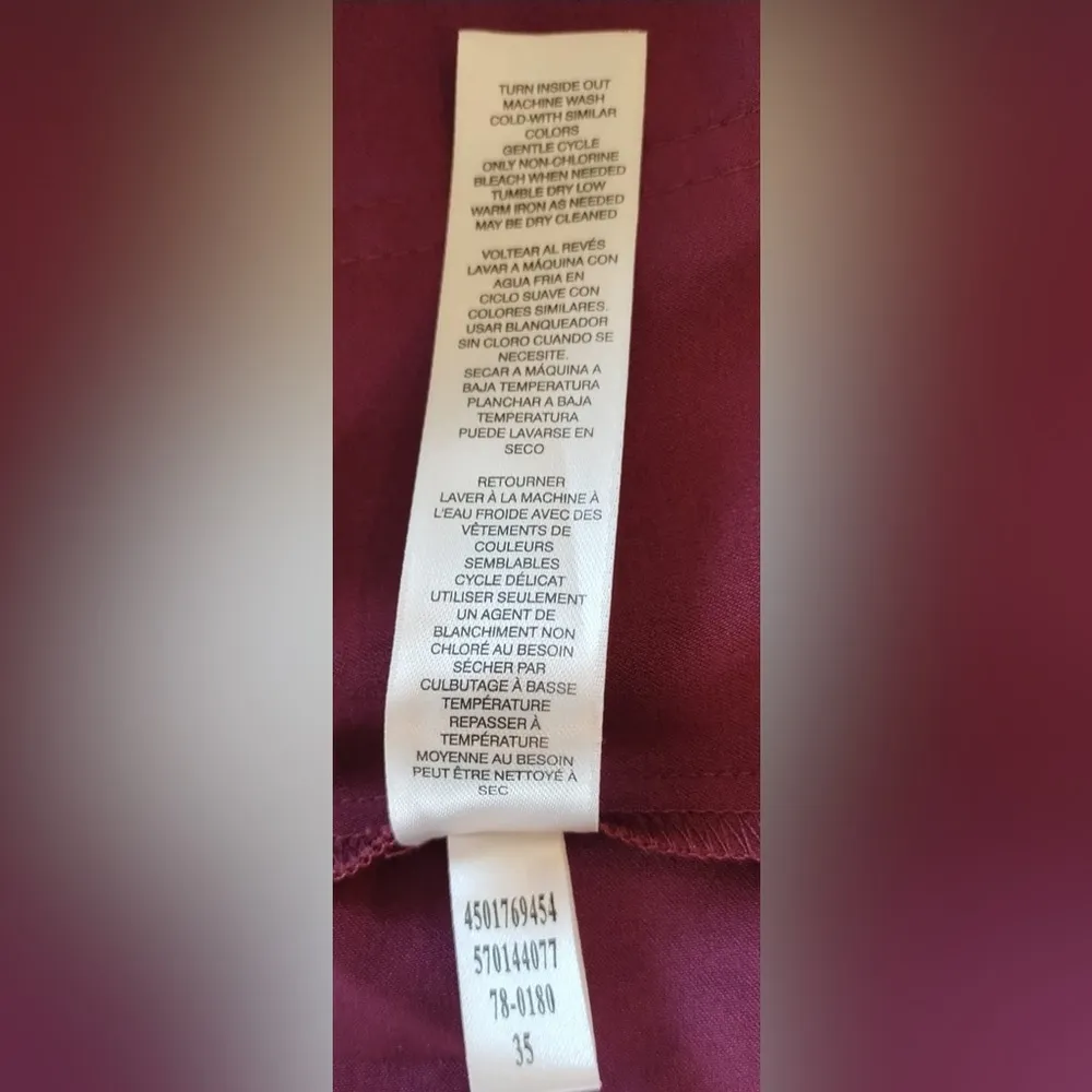 White House Black Market Womens Size 8 Jacket Wine Burgundy Long/Rolled Sleeves - Image 12