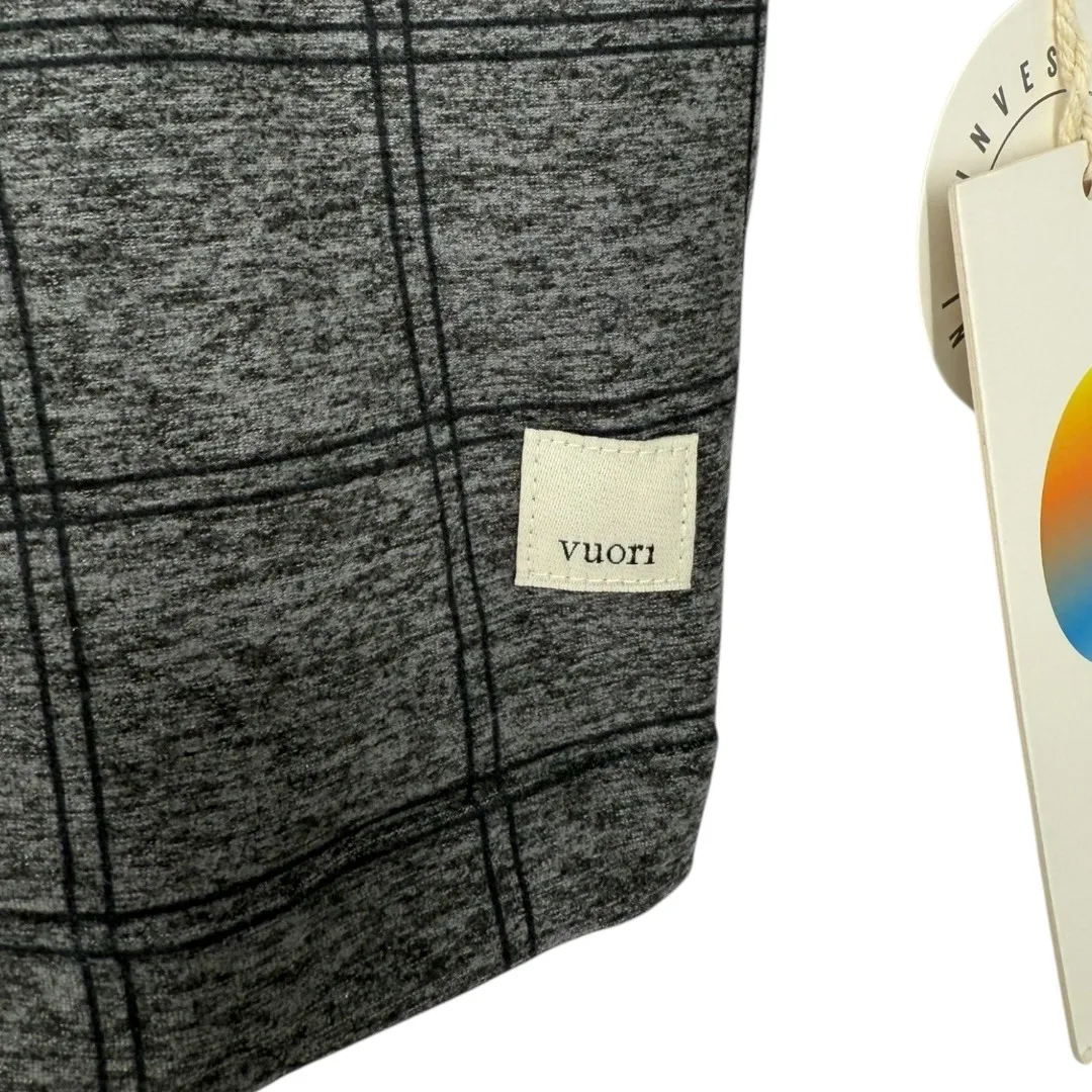 NWT Vuori Elevation Racerback Tank Charcoal Windowpane Plaid Workout Size XL - Image 7