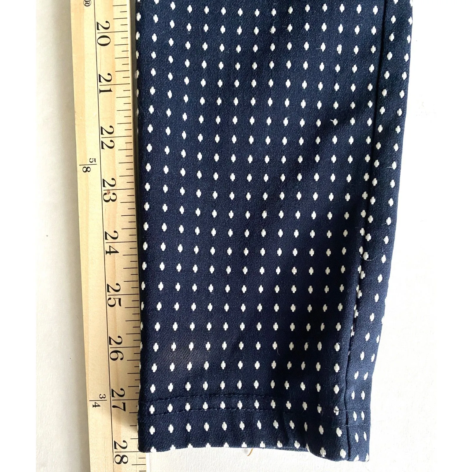 Tommy Hilfiger Blue White Polka Dot Stretch Skinny Pants Rayon Blend Slim Fit 4 - Image 7