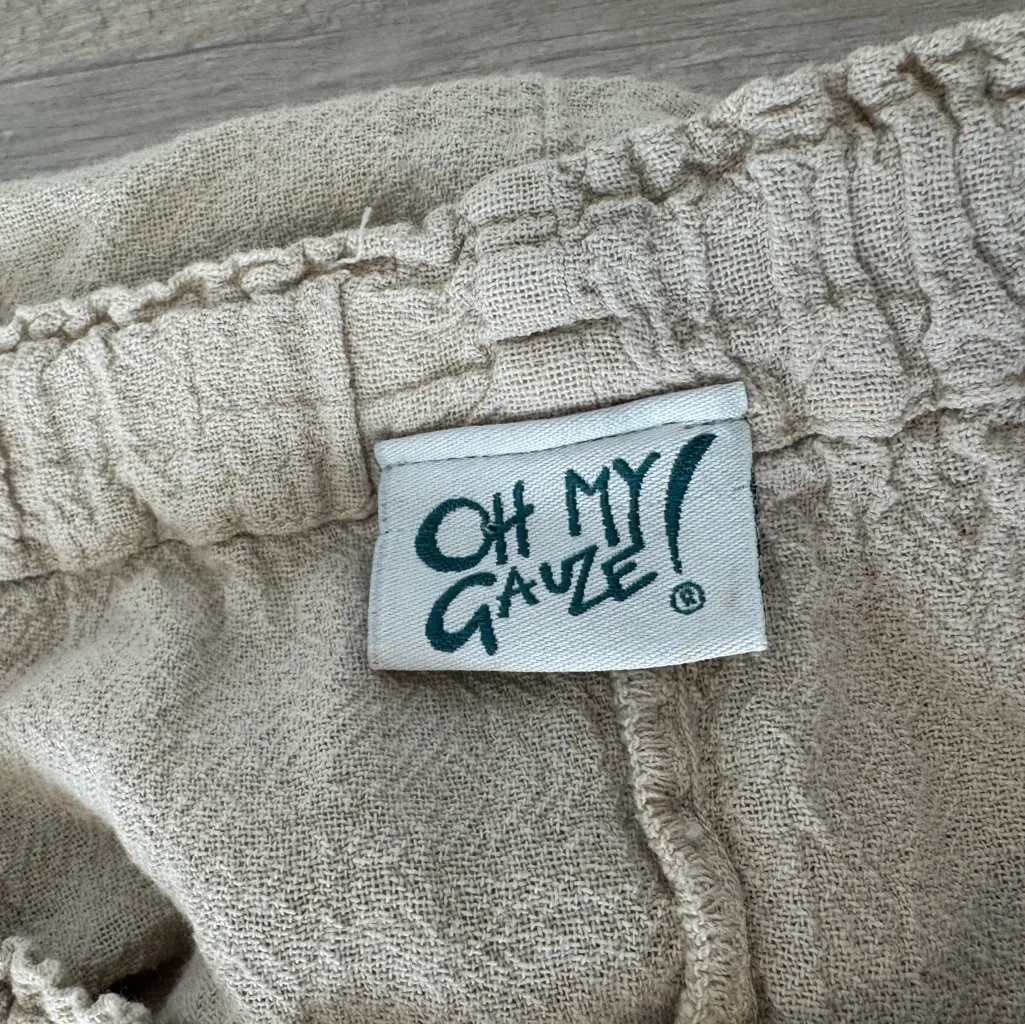 Oh My Gauze Cropped Pants Lightweight Casual Pull On Relaxed Size 2 US L / XL Size L - Image 9