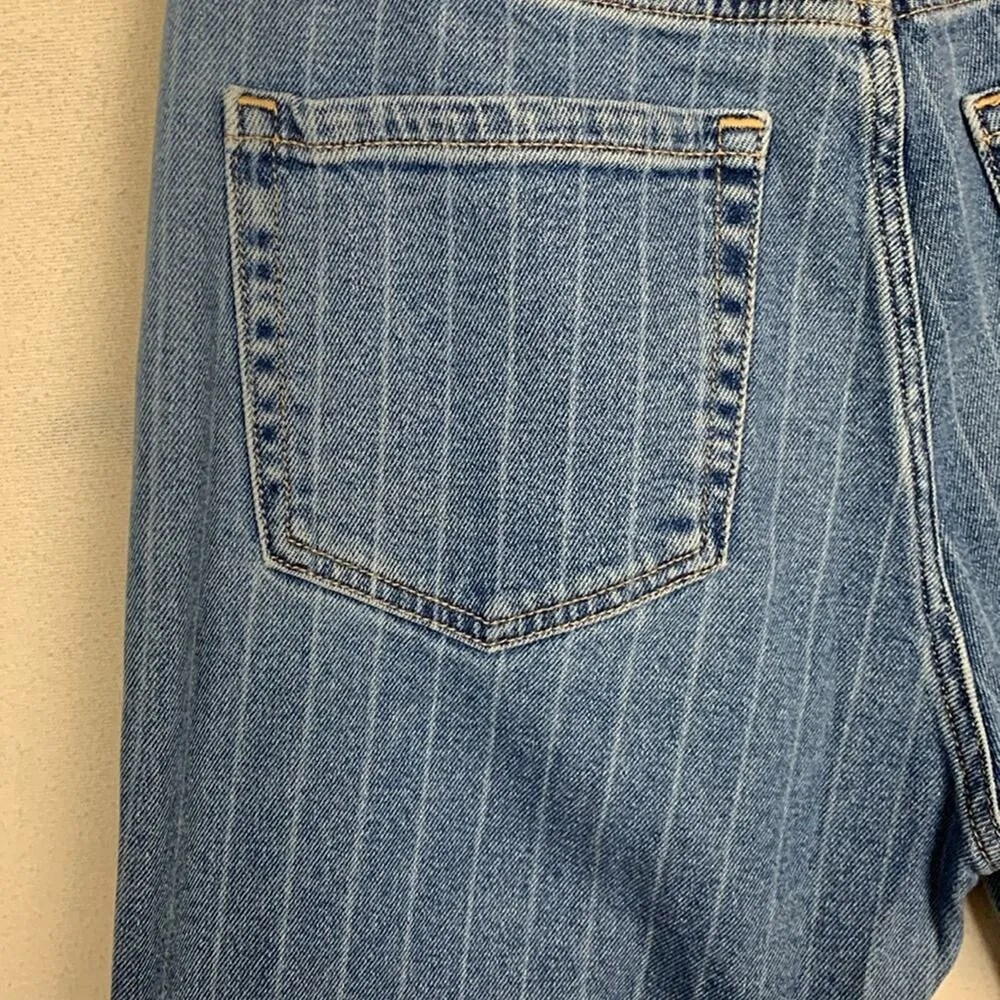 Hollister women's 30 ultra high rise mom jean pin stripe denim casual 11 juniors - Image 12