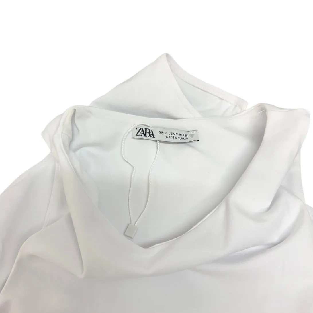 ZARA Halter Neck Sleeveless Polyamide Bodysuits White size Small NWOT - Image 5