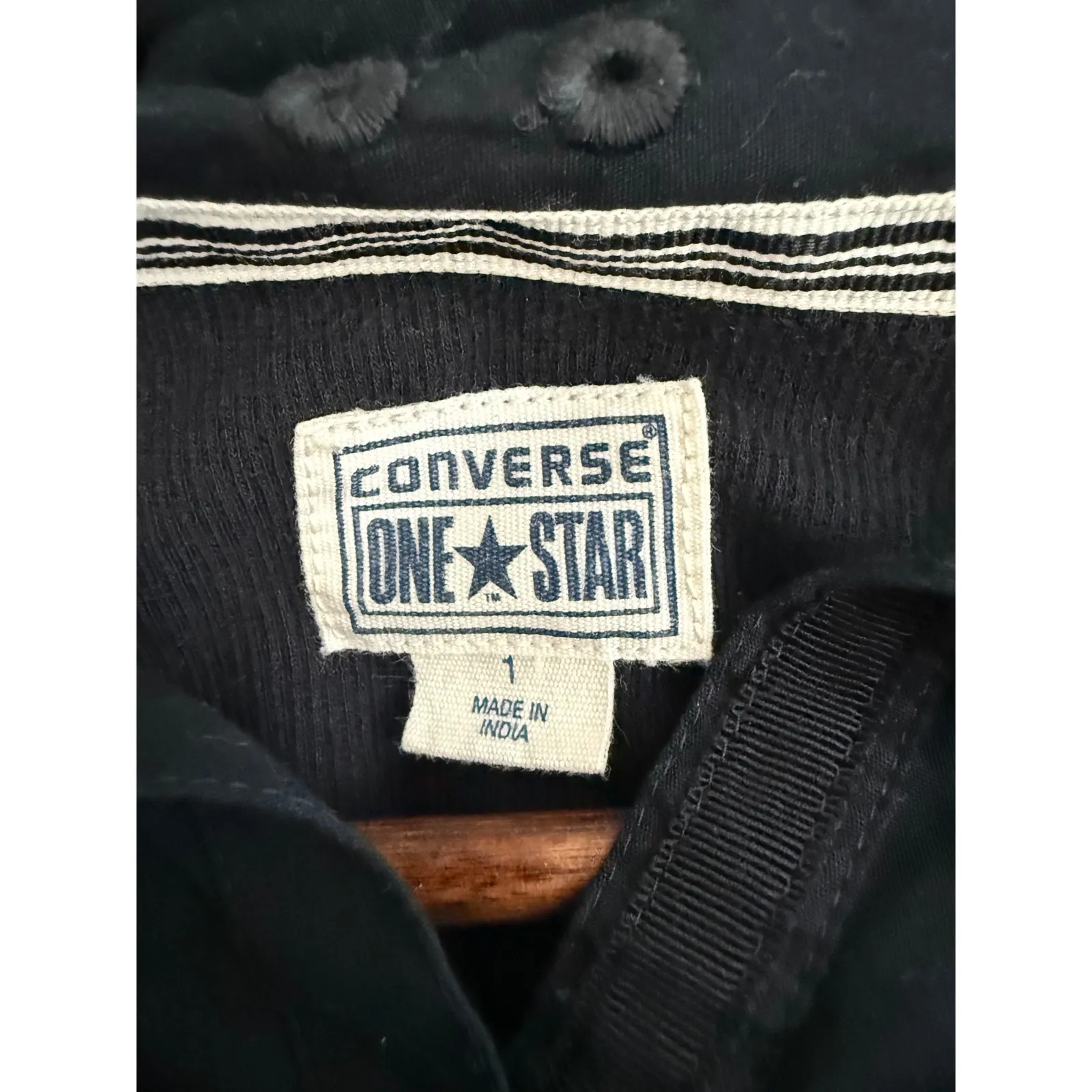 Converse One Star Women 1 Black Button Down Pocket Corduroy Sides T-shirt Casual - Image 8