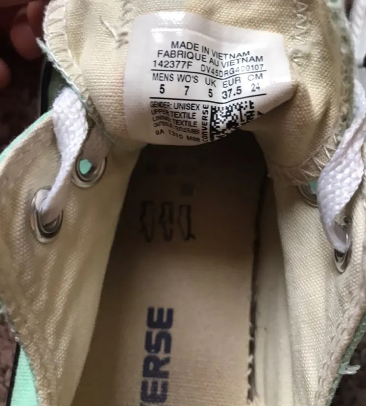 Converse New Mint Seafoam Green  Size 7 - Image 3