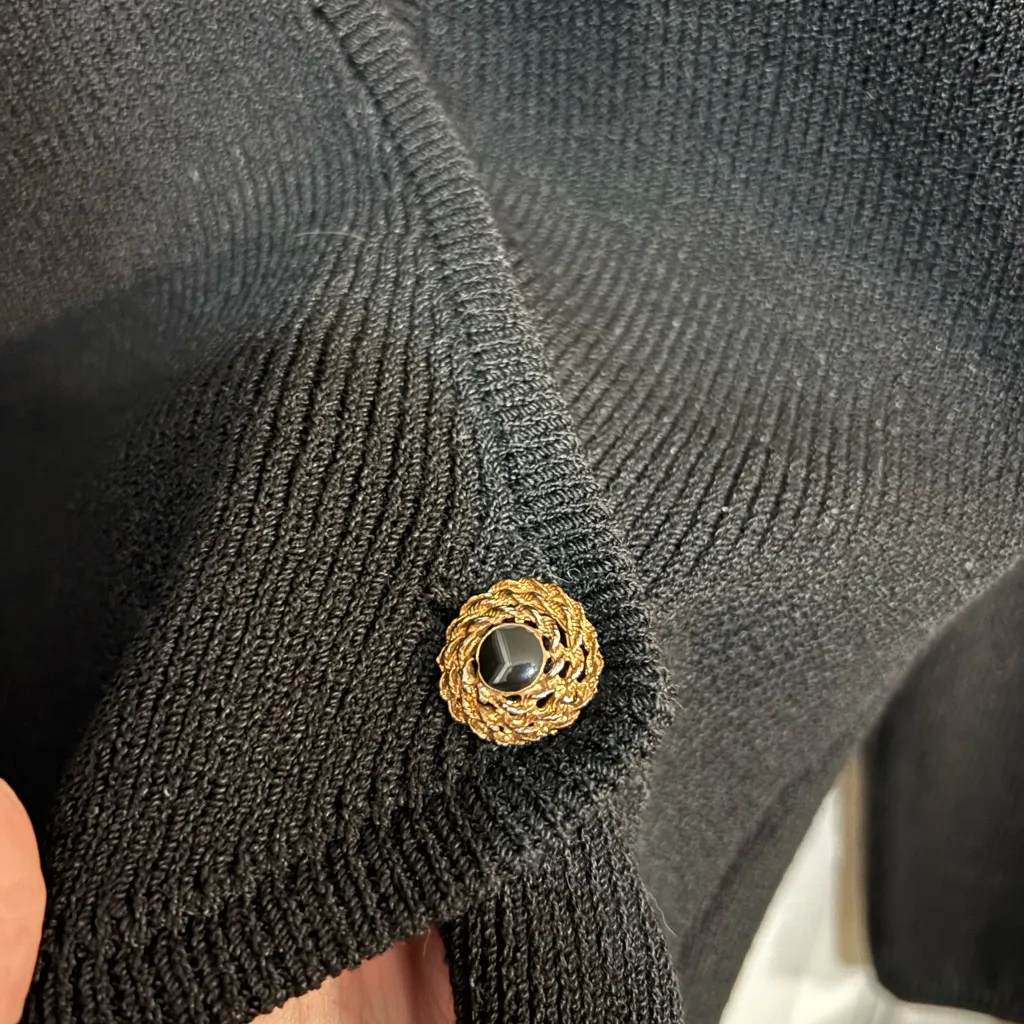 St. John Black Cardigan Sweater - Image 2