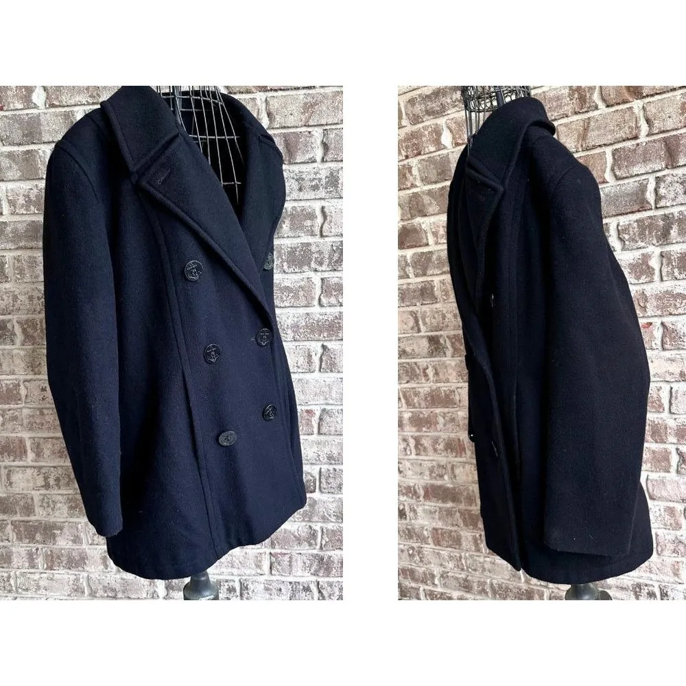 Vintage 80's Jones New York Peacoat Medium? JNY 100% Wool Navy Nautical … - Image 6