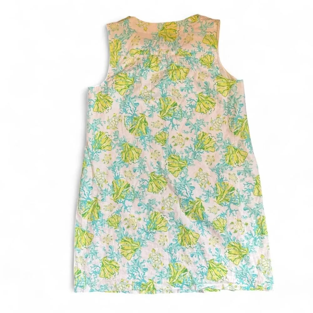 J Jill Love Linen Sea Turtle Coral Ocean Beach Coastal Cruise resort wear vacati Green Size XL - Image 4