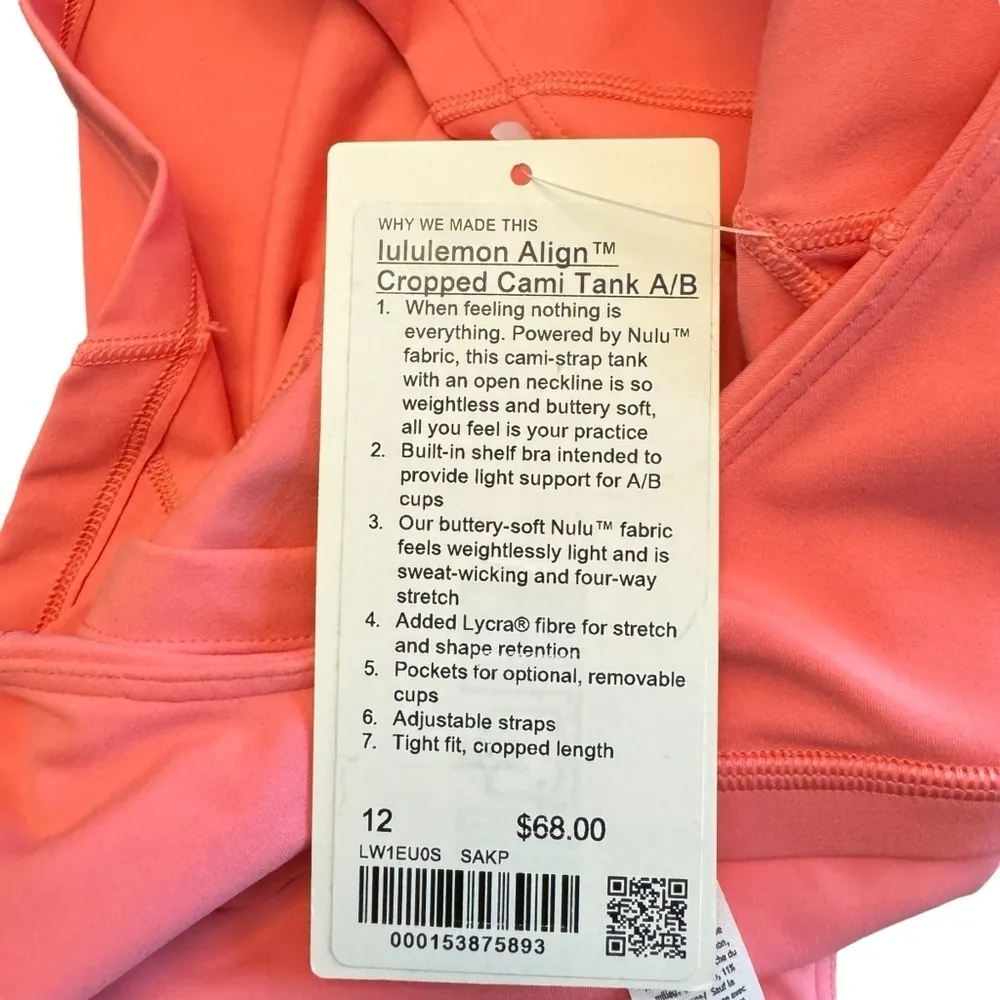 Lululemon - NWT Align™ Cropped
Cami Tank Top *Light Support,
A/B Cup Sz 12 - Image 9