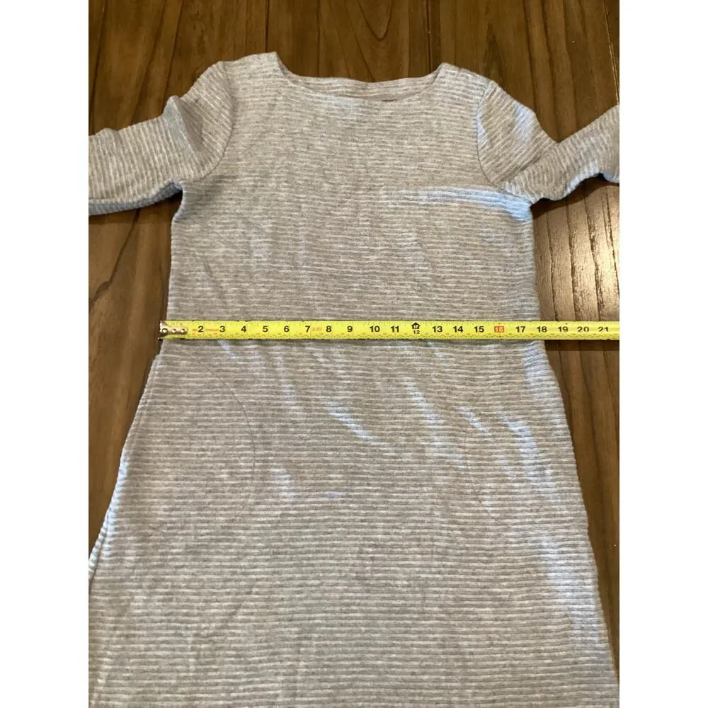 J. Jill Rib Knit Chunky Sweater Dress long sleeve Side Pockets Heather Gray S - Image 8