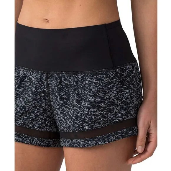Lululemon Pace Perfect Short 3" Soundwave White Black Size‎ 4 - Image 2