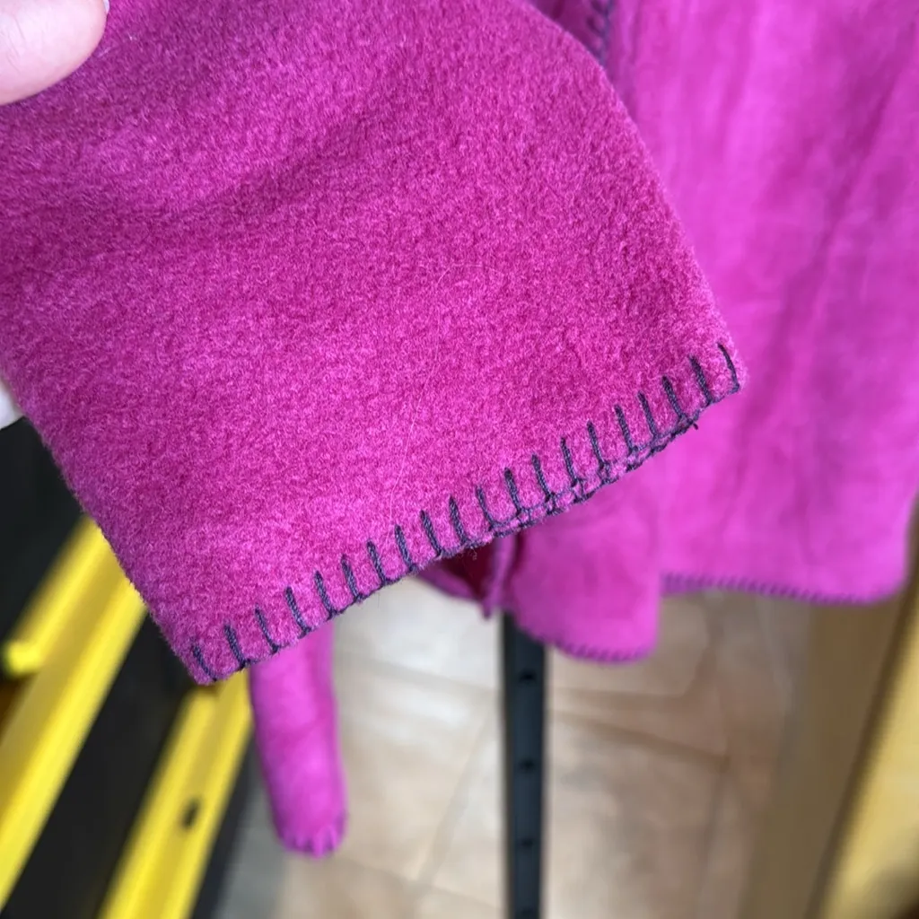 NWOT Disney Embroidered Mickey Mouse Floral Purple Fleece Jacket Size Small - Image 5