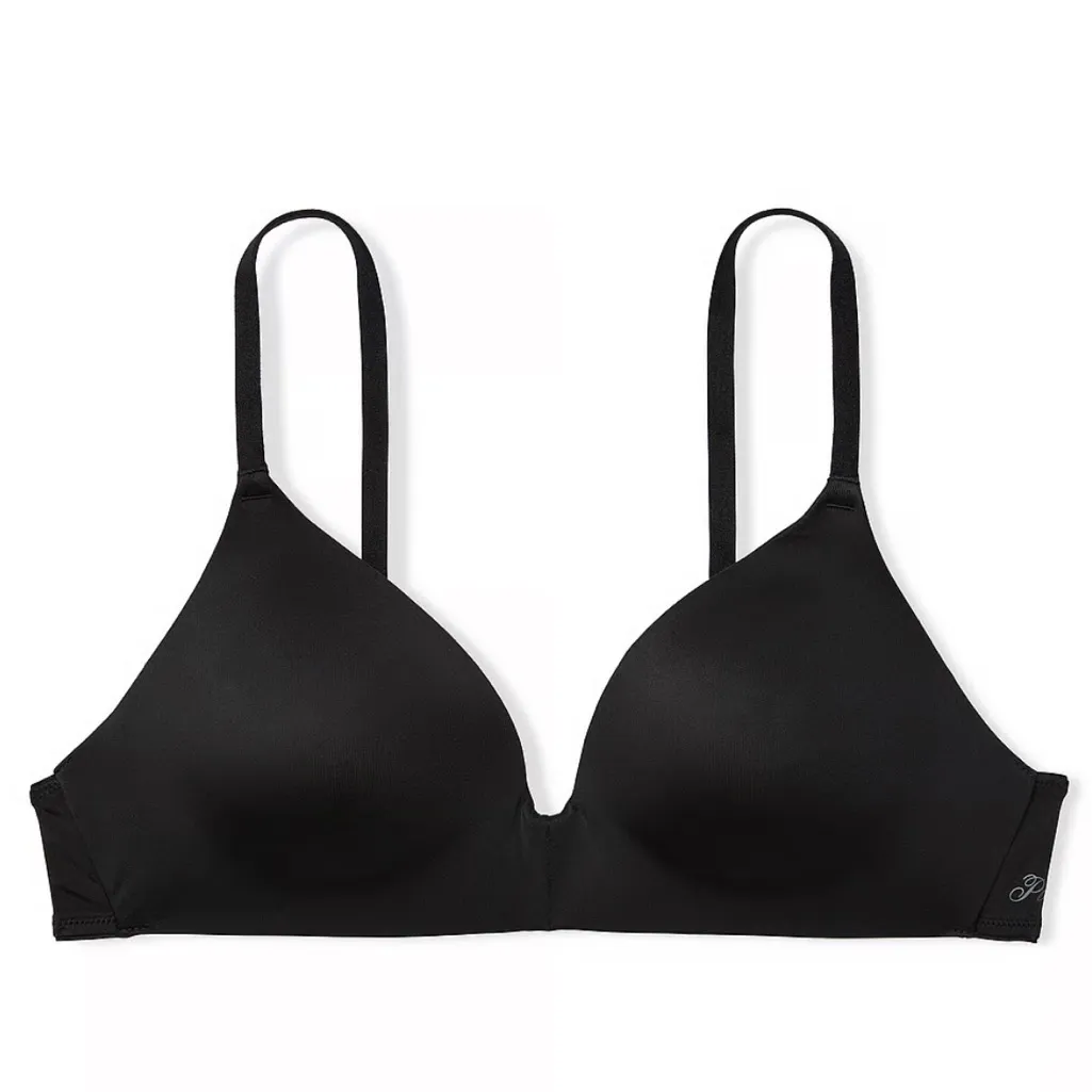 VS Pink Women's 36DD Wear Everywhere Push-Up Wireless Bra Black Casual Comfort - Image 10