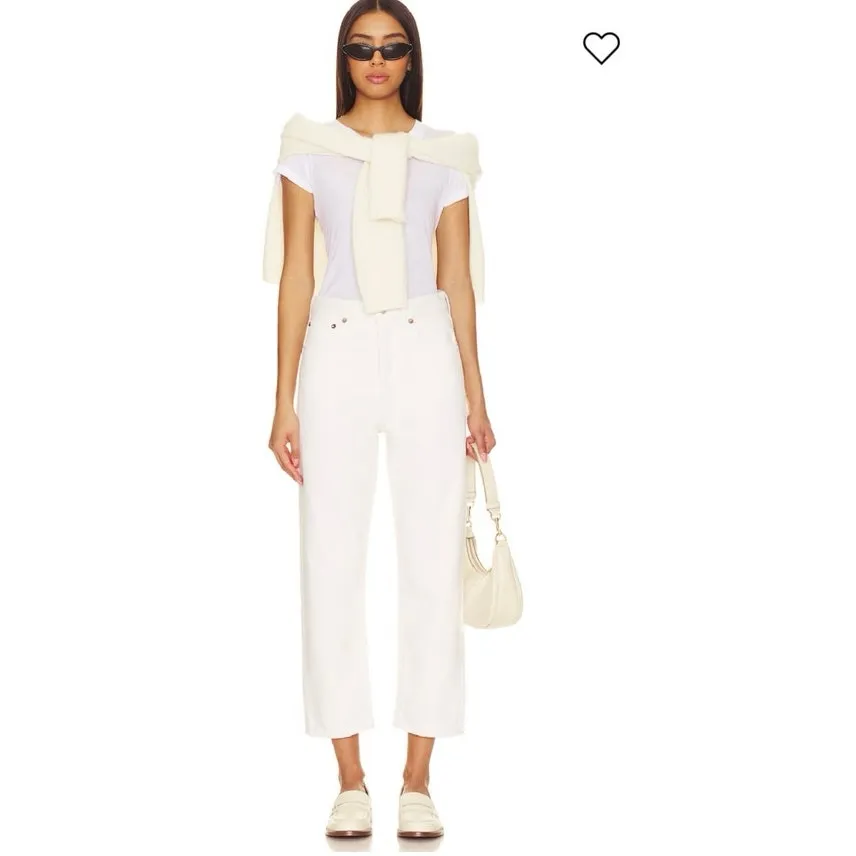 Agolde 90'S CROP MID RISE STRAIGHT
IN‎ FORTUNE COOKIE Women’s size 27 0317 - Image 3