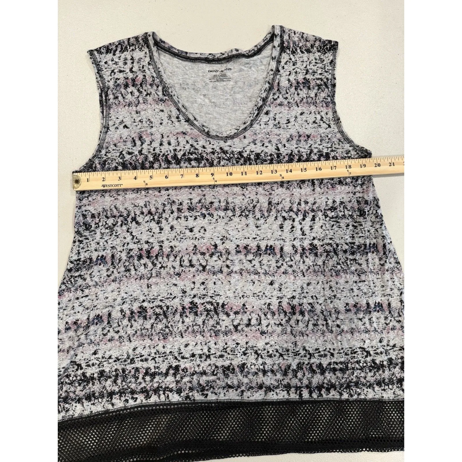 DKNY Top Womens Large Sleeveless Stretch Travel Vacation Punk Biker Indie Grunge - Image 5