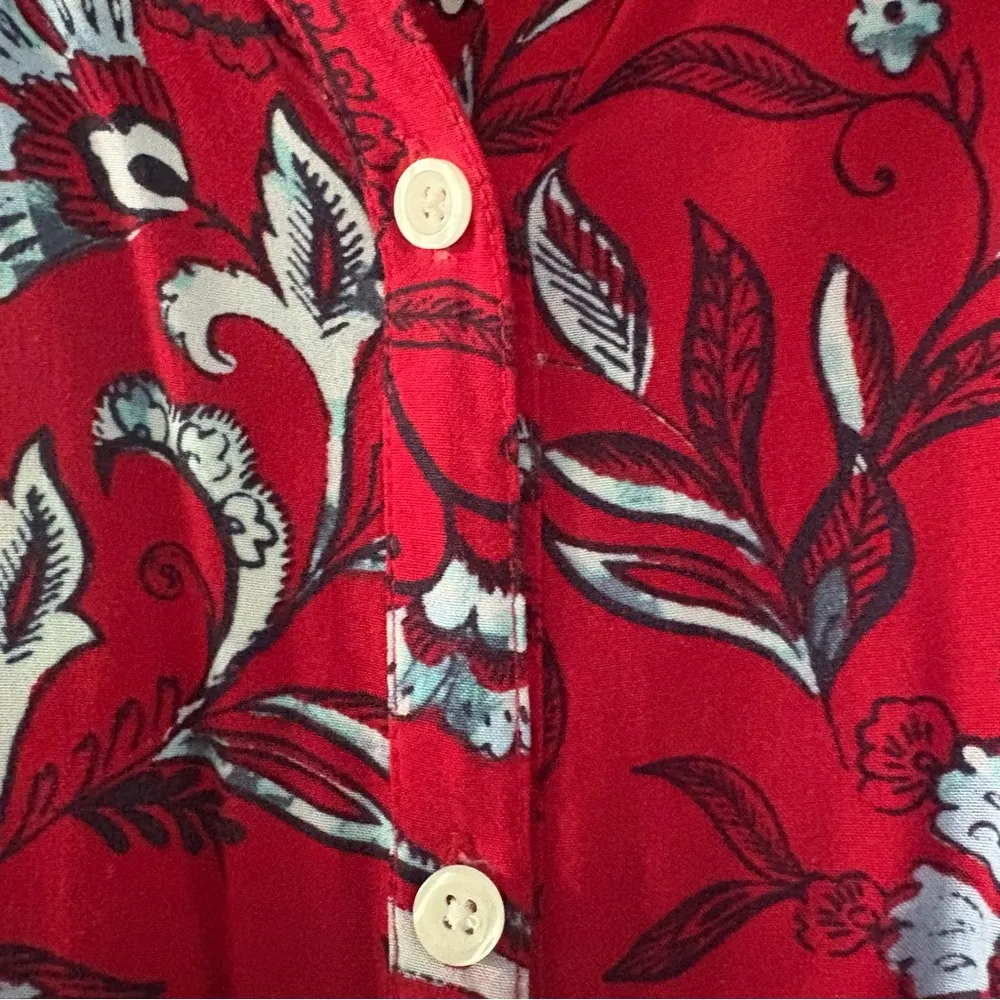 Croft & Barrow Red and Blue Sleeveless V-neck Sundress - Image 5