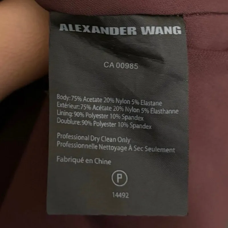 Alexander Wang  Burgundy Draped Cocktail Midi Dress Size 8 - Image 5