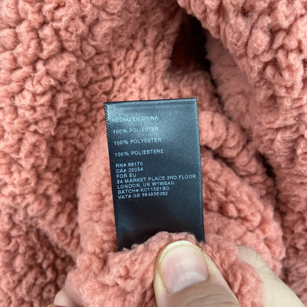 Silence + Noise Fleece, Mob‎ Wife teddy jacket with hood, oversized XS - Image 9