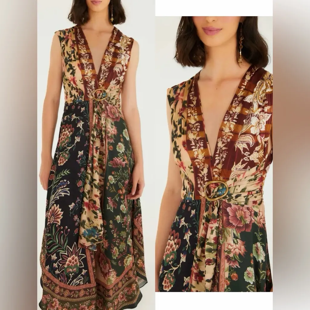 NEW FARM RIO Mixed Winter Garden Sleeveless Maxi Dress Sz M - Image 3