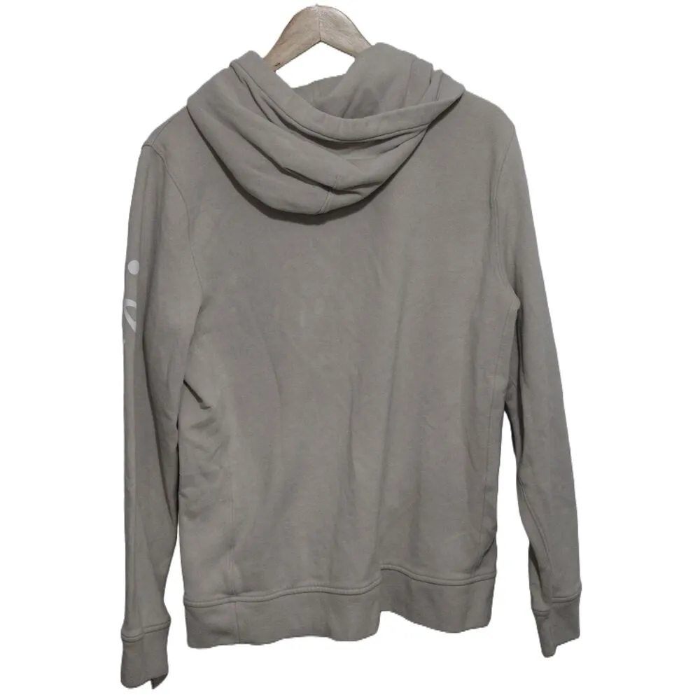 Womens Abercrombie & Fitch Soft AF Fleece Tan Cotton Printed Hoodie Size Small - Image 2