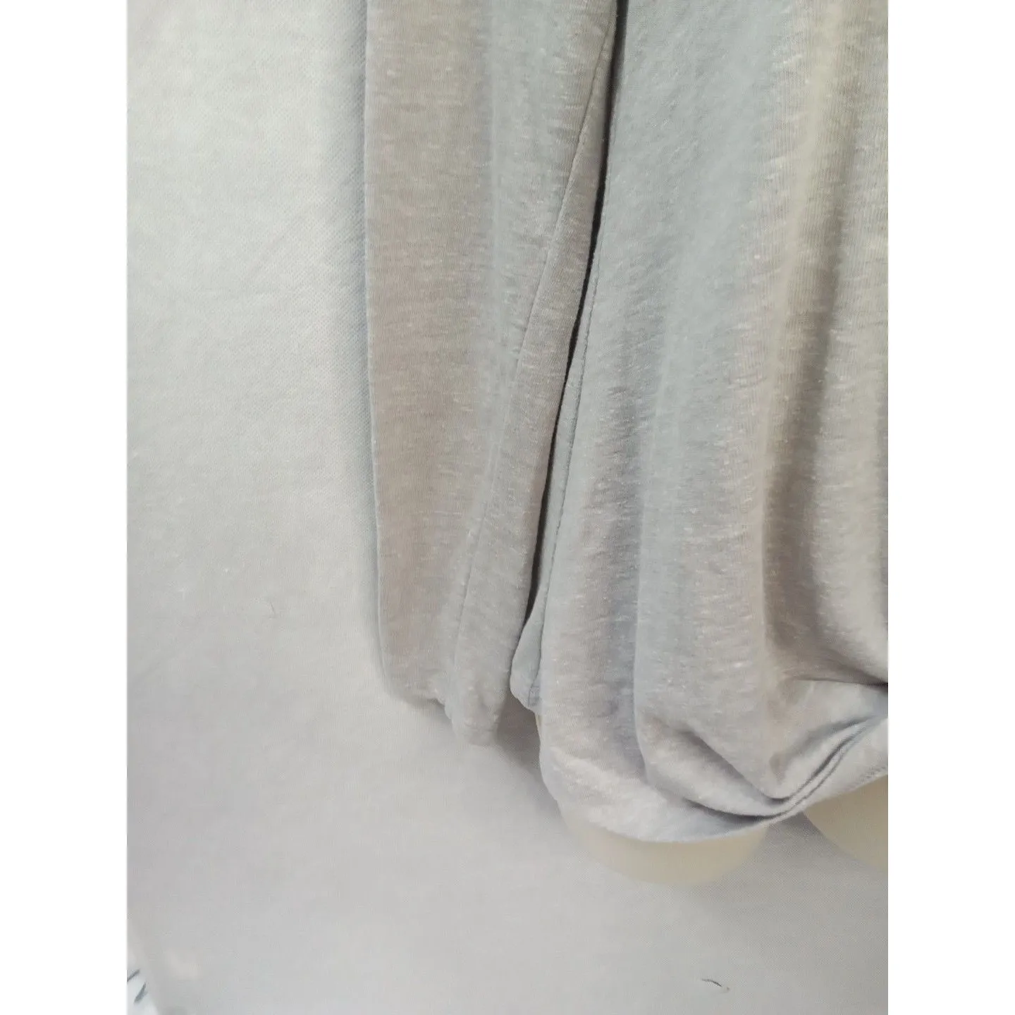 Ultra Flirt Womens Medium Gray Long Sleeve Knotted Top Round neckline pullover - Image 12