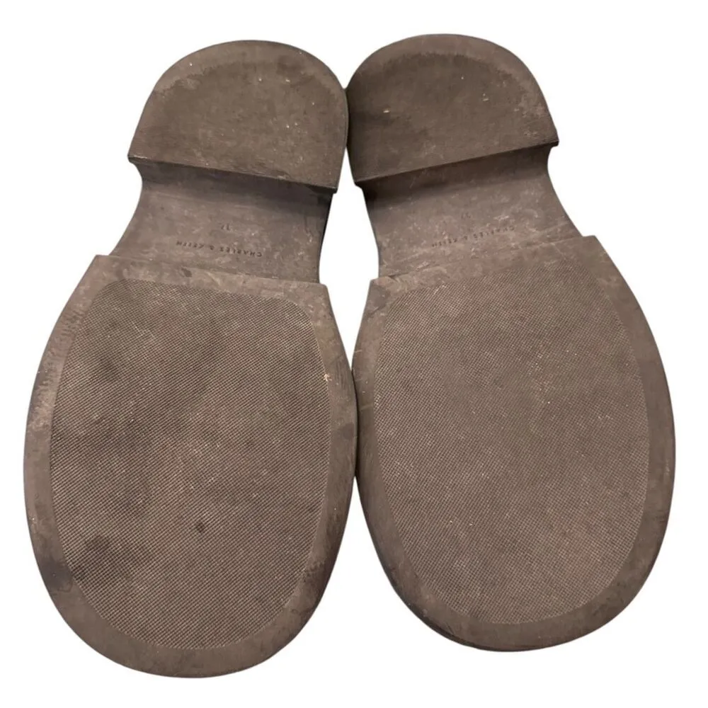 Charles & Keith Leather Mary Jane Platform Women's 37/7 Black Double Strap - Image 16