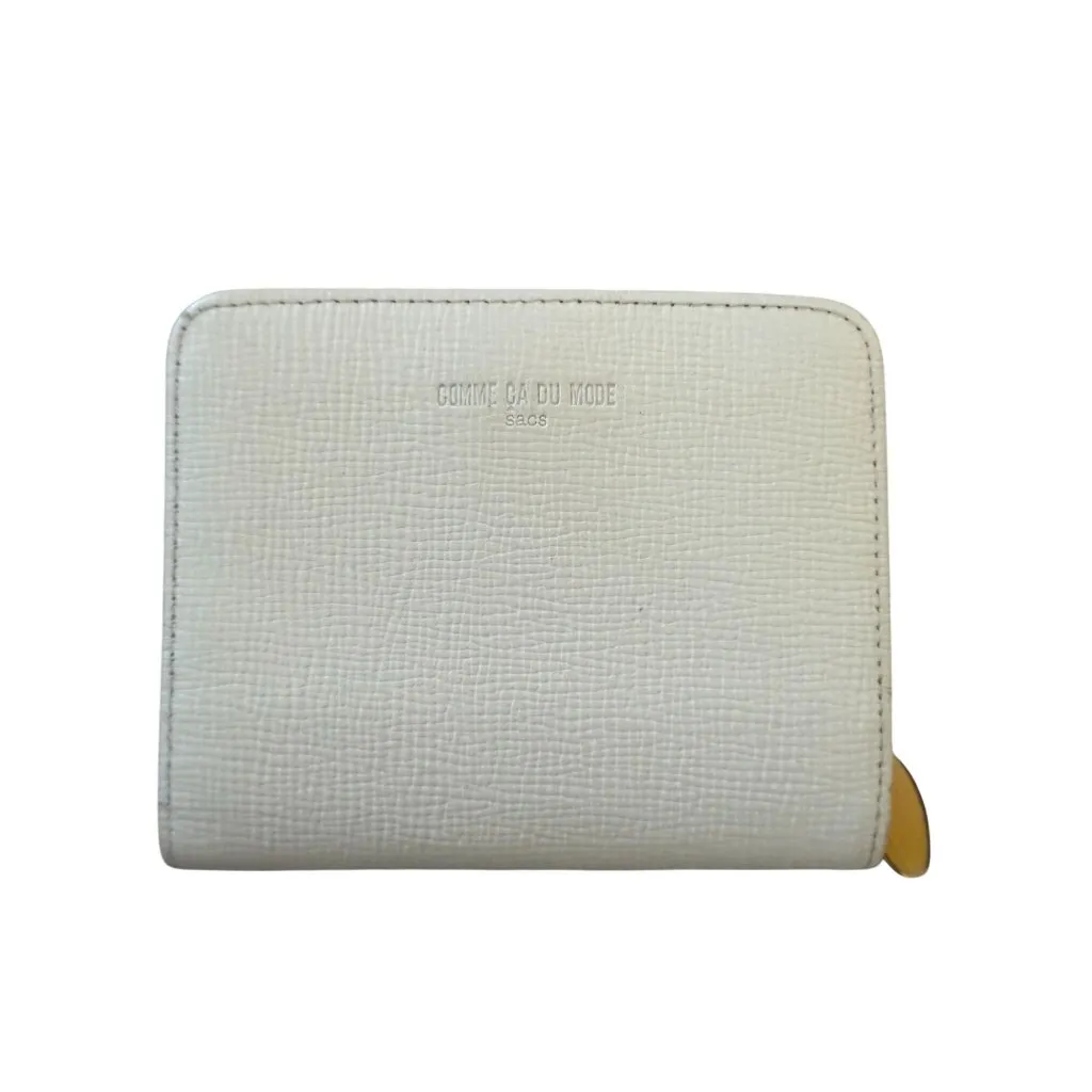 COMME CA DU MODE White Leather Zip Wallet - Image 5
