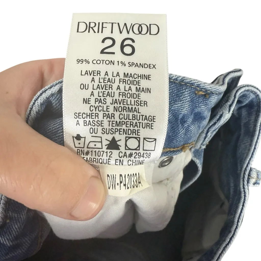 NWOT Driftwood Anthropologie Stella Straight Leg Floral Embroidery Jeans 26 - Image 12