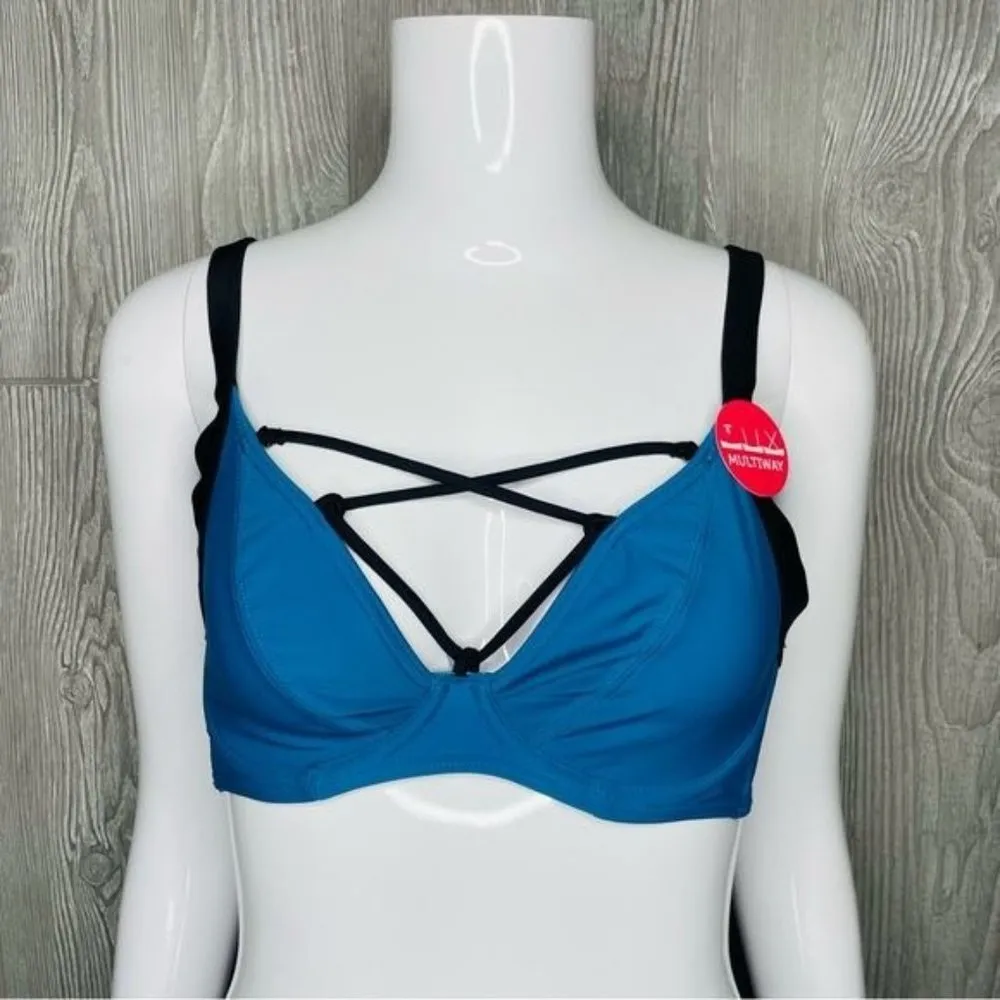 Nwt Curvy Kate Women's Standard Rock The Pool Halterneck Bikini top xl swimwear Blue - Image 2