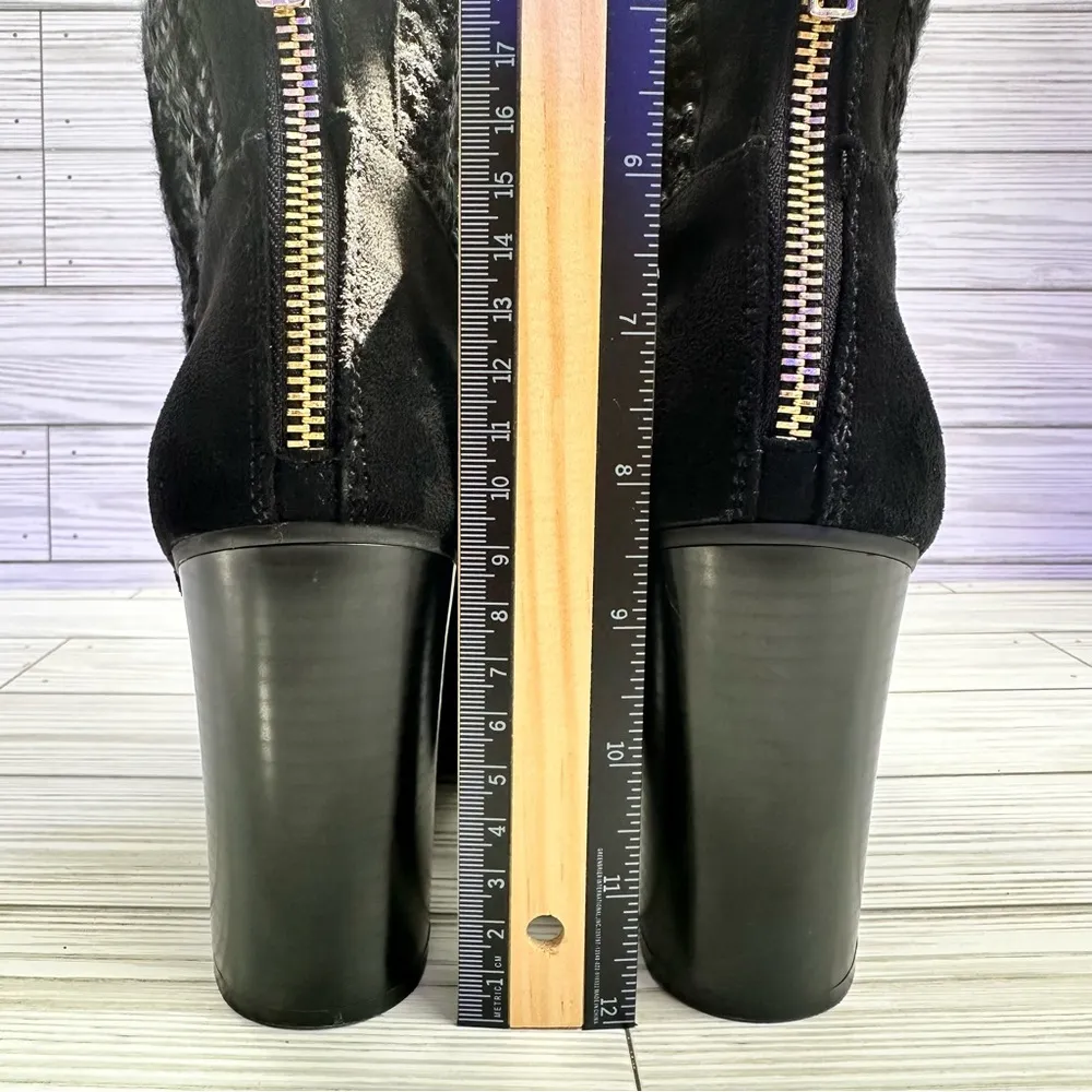 Juicy Couture Ankle Boots Chunky Block Suede Womens Lupia Black Size 8 - Image 14