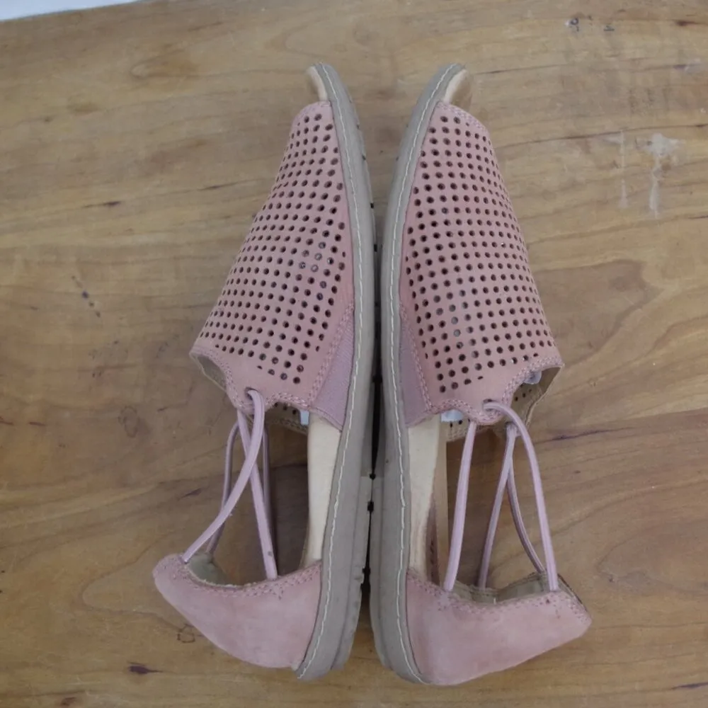 Earth Shelly Leather Perforated Sandals Size 9.5 Pink - Image 5