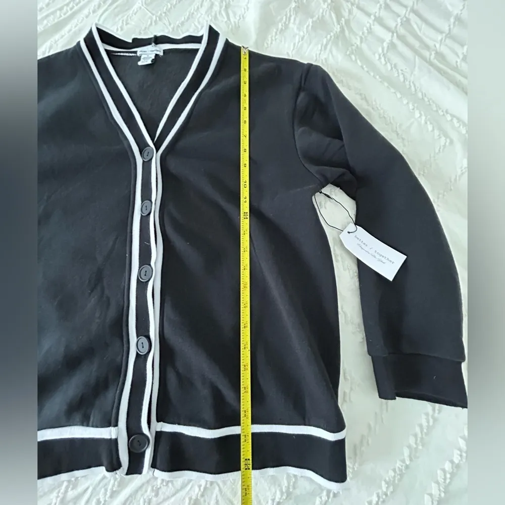 black sweatshirt cardigan & white crop tank & socks Juniors size M… - Image 8