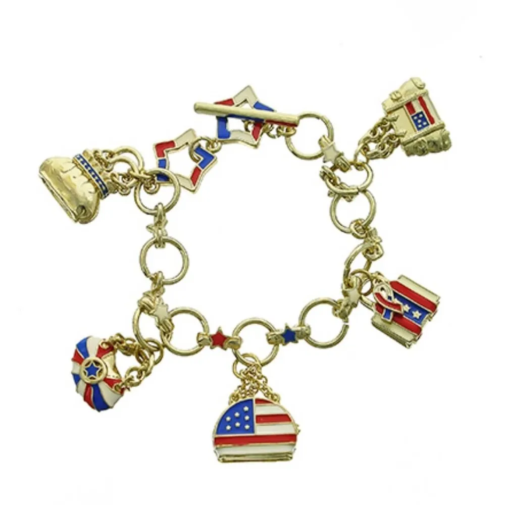 PATRIOTIC AMERICAN FLAG INDEPENDENCE DAY TOGGLE CLOSURE Gold - Image 2
