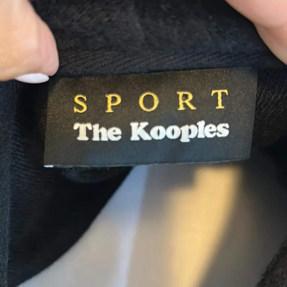 The Kooples Sport Black Leather Trim Lace Up Hoodie - Image 8